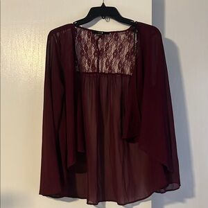 Burgundy Lace Women's Top